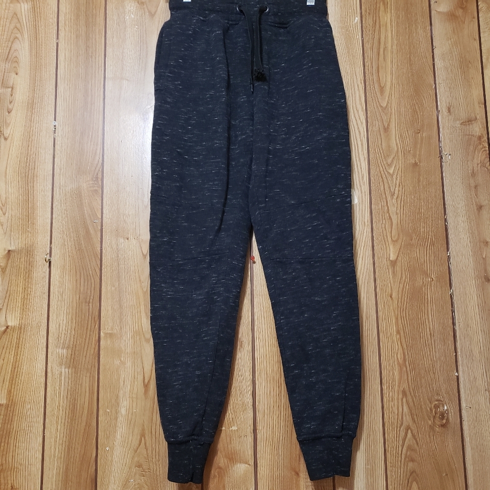 CSG Mens Elastic Waist Slash Pockets Fleece Gray Heathered Jogger Sm